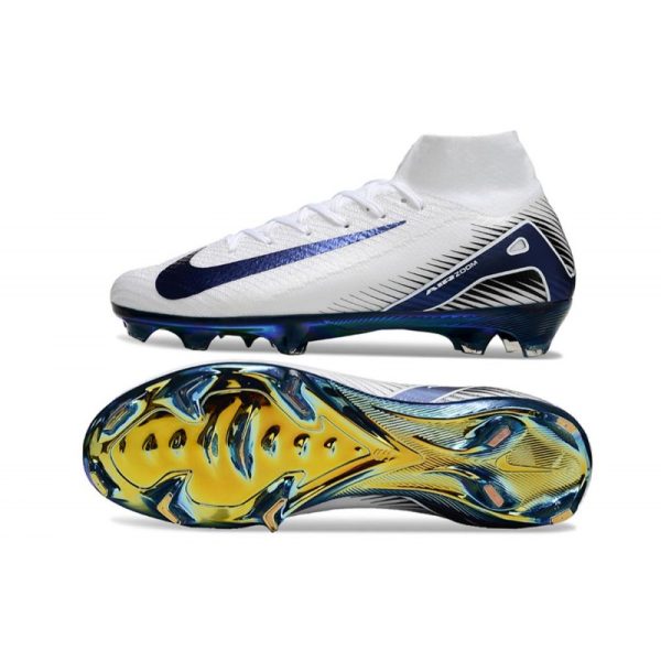 Nike Air Zoom Mercurial Superfly 10 Elite FG Blanc Bleu