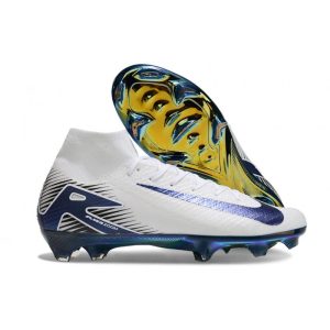 Nike Air Zoom Mercurial Superfly 10 Elite FG Blanc Bleu
