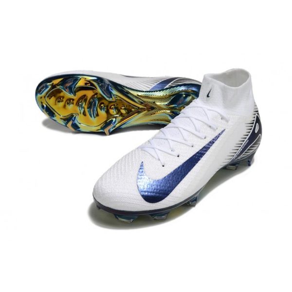 Nike Air Zoom Mercurial Superfly 10 Elite FG Blanc Bleu