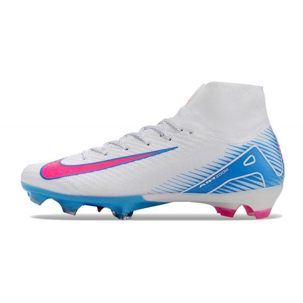 Nike Air Zoom Mercurial Superfly 10 Elite FG Blanc Bleu Rose