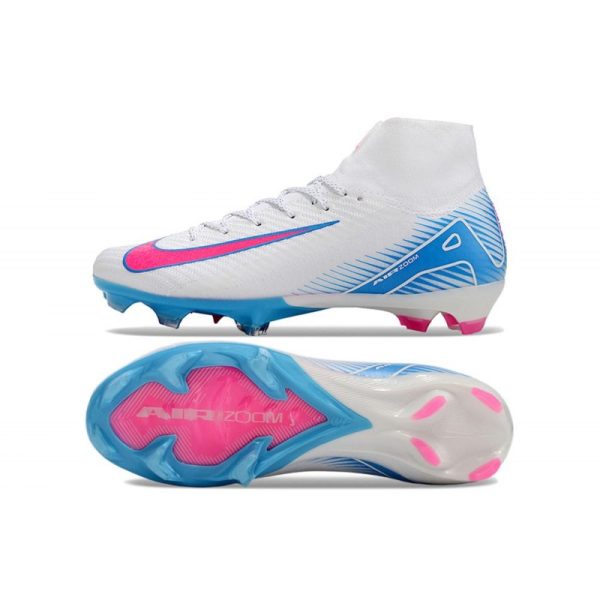 Nike Air Zoom Mercurial Superfly 10 Elite FG Blanc Bleu Rose