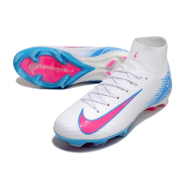 Nike Air Zoom Mercurial Superfly 10 Elite FG Blanc Bleu Rose
