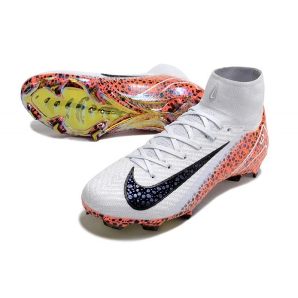Nike Air Zoom Mercurial Superfly 10 Elite FG Blanc Noir Orange