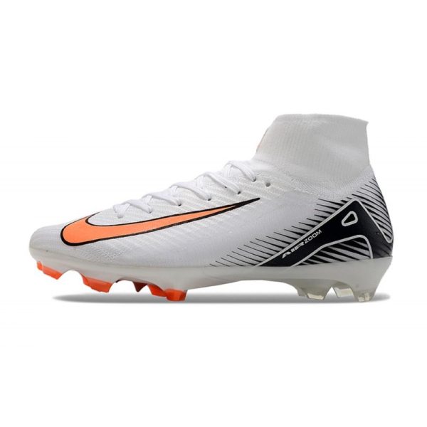 Nike Air Zoom Mercurial Superfly 10 Elite FG Blanc Orange Noir