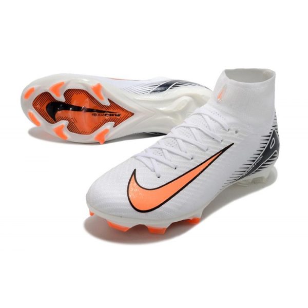 Nike Air Zoom Mercurial Superfly 10 Elite FG Blanc Orange Noir