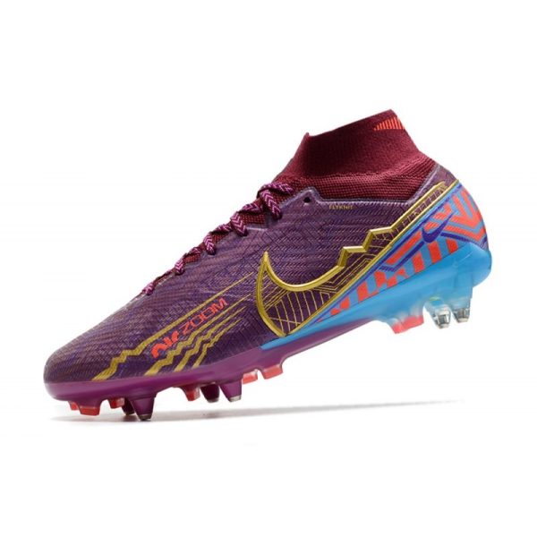 Nike Air Zoom Mercurial Superfly 9 Elite SG-Pro KM Foncé Betterave Mtlc Vivid Or