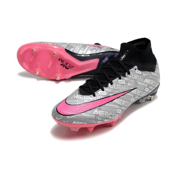 Nike Air Zoom Mercurial Superfly 9 Elite SG-Pro XXV Argent Métallique Hyper Rose Noir