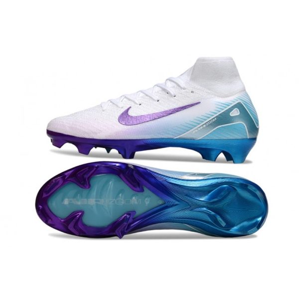 Nike Air Zoom Mercurial Superfly X Elite FG Blanc Bleu Violet