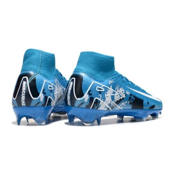 Nike Air Zoom Mercurial Superfly X Elite FG Bleu Blanc