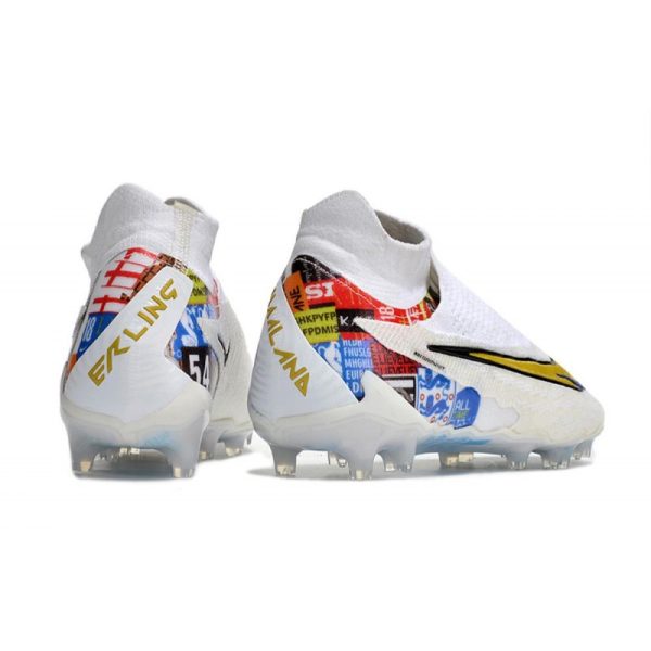 Nike Phantom GX Elite DF FG Crampons Blanc Or