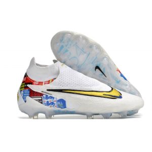 Nike Phantom GX Elite DF FG Crampons Blanc Or