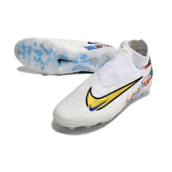 Nike Phantom GX Elite DF FG Crampons Blanc Or