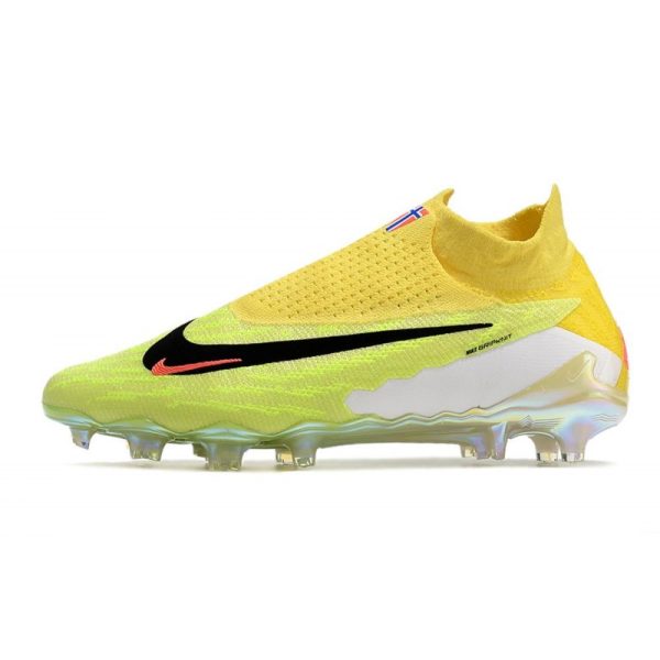 Nike Phantom GX Elite DF FG Crampons Jaune Vert Noir