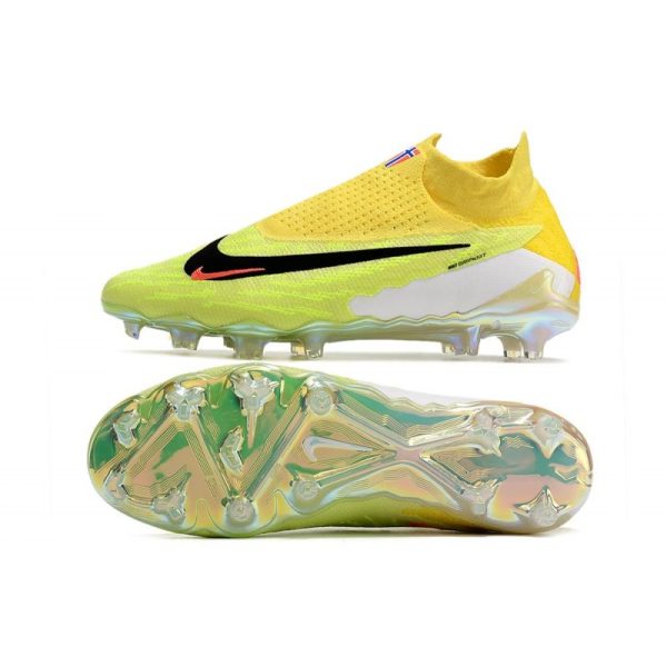 Nike Phantom GX Elite DF FG Crampons Jaune Vert Noir