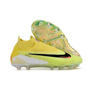 Nike Phantom GX Elite DF FG Crampons Jaune Vert Noir