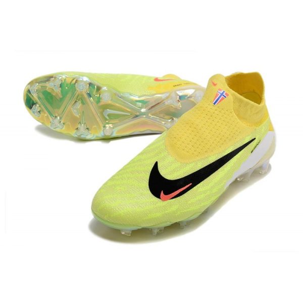 Nike Phantom GX Elite DF FG Crampons Jaune Vert Noir