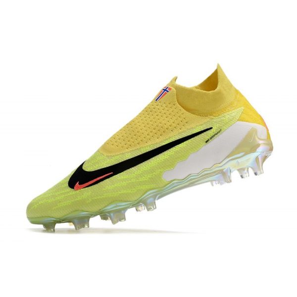 Nike Phantom GX Elite DF FG Crampons Jaune Vert Noir
