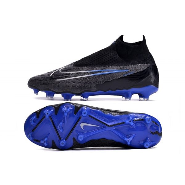 Nike Phantom GX Elite DF FG Crampons Noir Chrome Hyper Royal