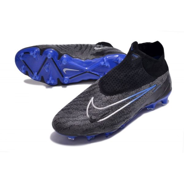 Nike Phantom GX Elite DF FG Crampons Noir Chrome Hyper Royal