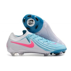 Chaussures de foot Nike Phantom Luna 2 Elite Low FG Bleu Blanc Rose