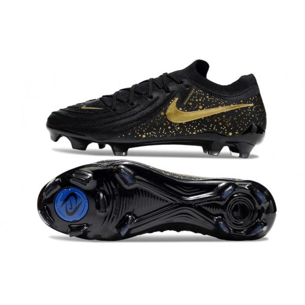 Nike Phantom Luna 2 Elite Low FG Noir Or Monnaie Métallique