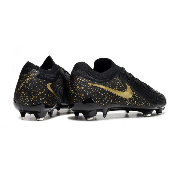 Nike Phantom Luna 2 Elite Low FG Noir Or Monnaie Métallique