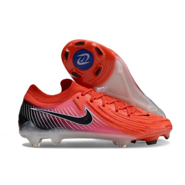 Chaussures de foot Nike Phantom Luna 2 Elite Low FG Rouge Noir