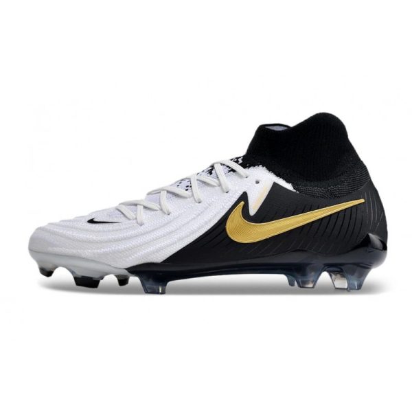 Nike Phantom Luna II Elite FG Blanc Noir Pièce Dor Métallique