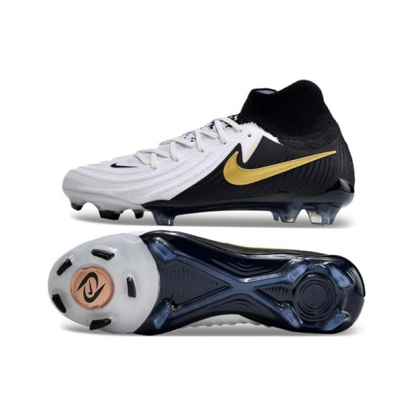 Nike Phantom Luna II Elite FG Blanc Noir Pièce Dor Métallique