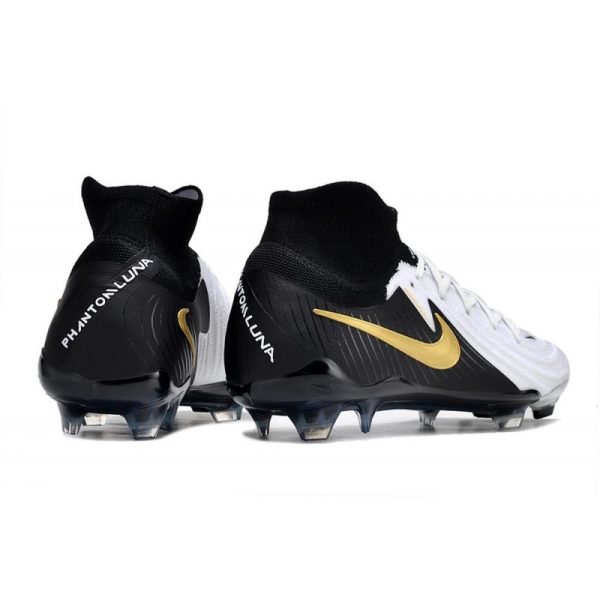 Nike Phantom Luna II Elite FG Blanc Noir Pièce Dor Métallique