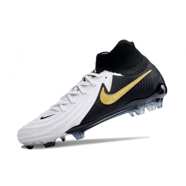 Nike Phantom Luna II Elite FG Blanc Noir Pièce Dor Métallique