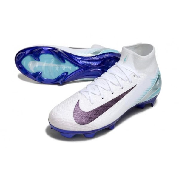 Nike Zoom Mercurial Superfly 10 Elite FG Blanc Bleu Noir