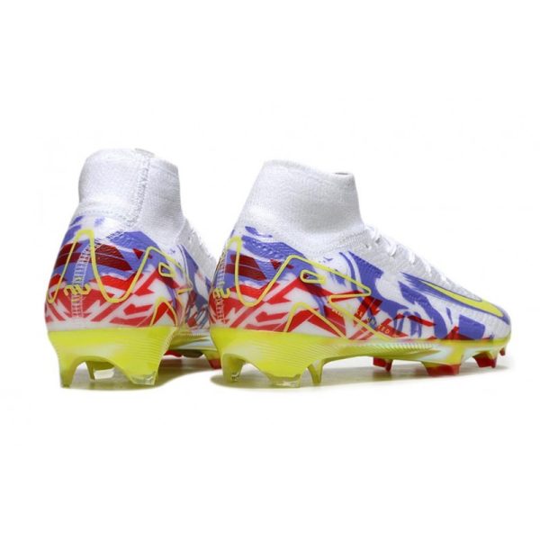 Nike Zoom Mercurial Superfly 10 Elite FG Blanc Violet Jaune Rouge