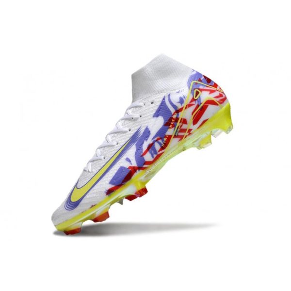 Nike Zoom Mercurial Superfly 10 Elite FG Blanc Violet Jaune Rouge