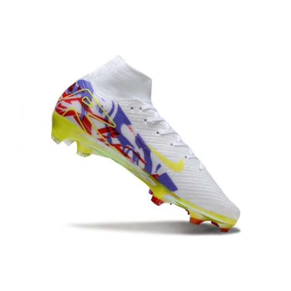 Nike Zoom Mercurial Superfly 10 Elite FG Blanc Violet Jaune Rouge
