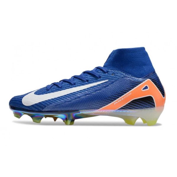 Nike Zoom Mercurial Superfly 10 Elite FG Bleu Blanc Orange