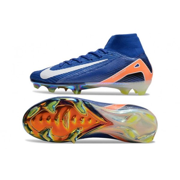 Nike Zoom Mercurial Superfly 10 Elite FG Bleu Blanc Orange