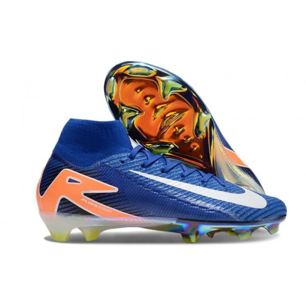 Nike Zoom Mercurial Superfly 10 Elite FG Bleu Blanc Orange