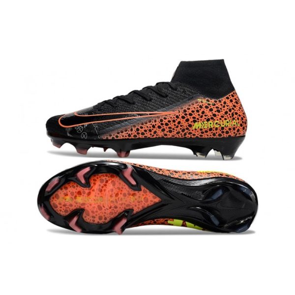 Nike Zoom Mercurial Superfly 10 Elite FG Noir Orange Jaune