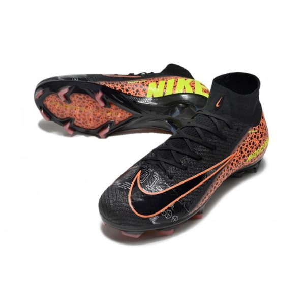 Nike Zoom Mercurial Superfly 10 Elite FG Noir Orange Jaune