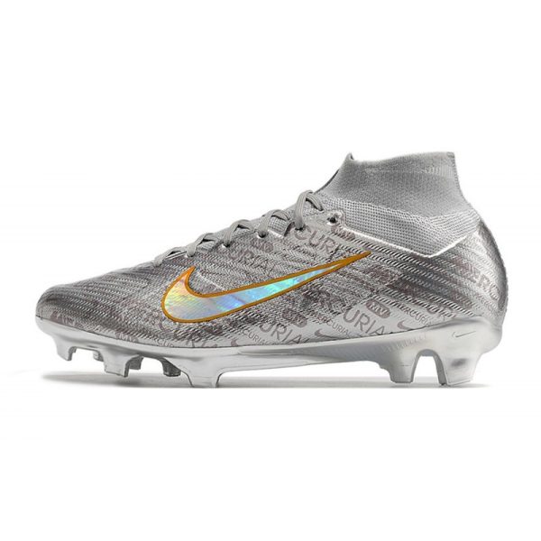 Nike Zoom Mercurial Superfly 9 Elite FG Chaussure Argent Métallique