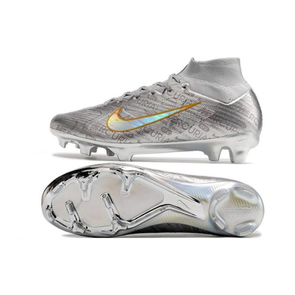 Nike Zoom Mercurial Superfly 9 Elite FG Chaussure Argent Métallique