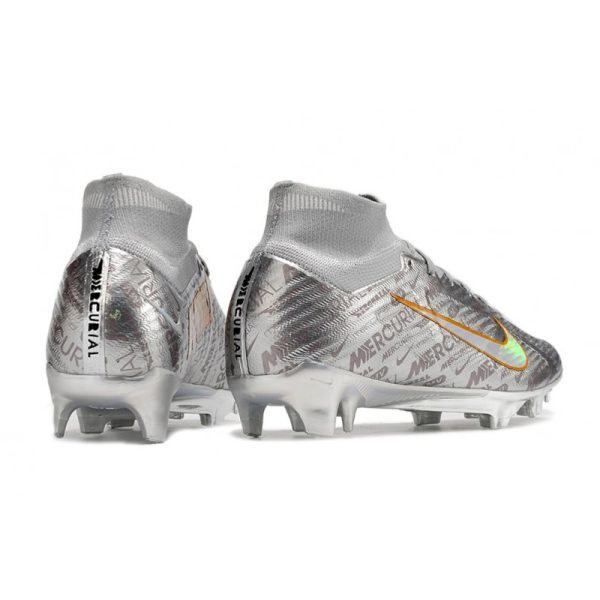 Nike Zoom Mercurial Superfly 9 Elite FG Chaussure Argent Métallique