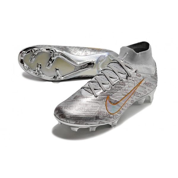 Nike Zoom Mercurial Superfly 9 Elite FG Chaussure Argent Métallique