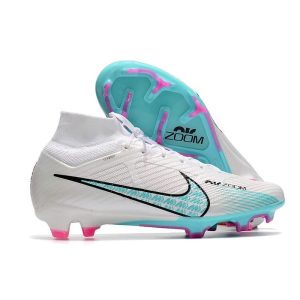Nike Zoom Mercurial Superfly 9 Elite FG Chaussure Blanc Bleu Baltique Rose Indigo Brume