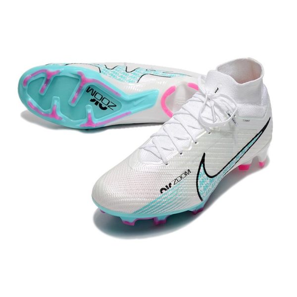 Nike Zoom Mercurial Superfly 9 Elite FG Chaussure Blanc Bleu Baltique Rose Indigo Brume