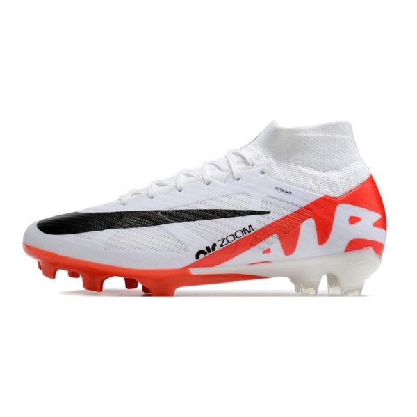 Nike Zoom Mercurial Superfly 9 Elite FG Chaussure Blanc Cramoisi Vif Noir