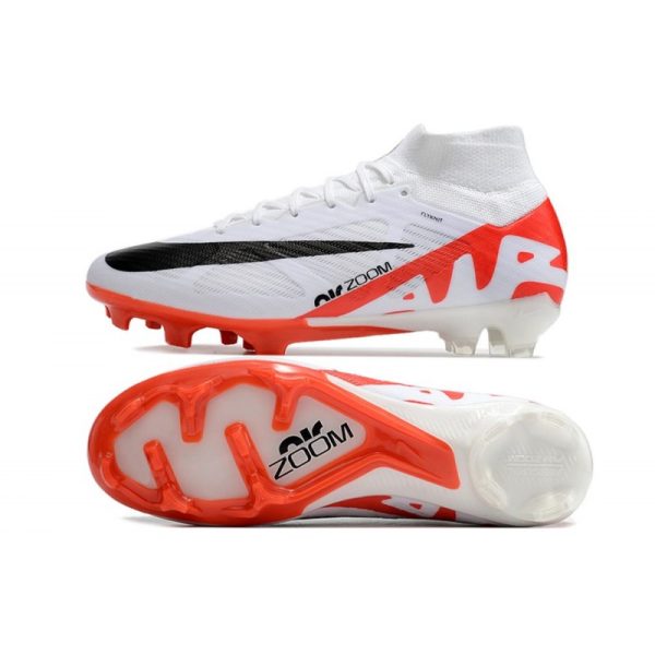 Nike Zoom Mercurial Superfly 9 Elite FG Chaussure Blanc Cramoisi Vif Noir
