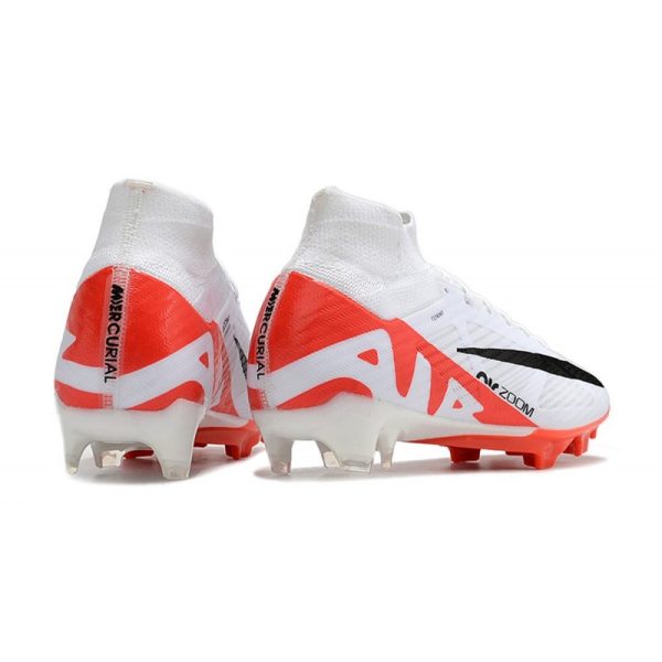 Nike Zoom Mercurial Superfly 9 Elite FG Chaussure Blanc Cramoisi Vif Noir