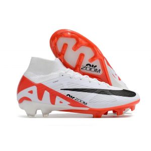Nike Zoom Mercurial Superfly 9 Elite FG Chaussure Blanc Cramoisi Vif Noir